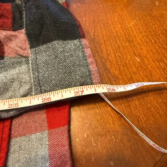 Eddie Bauer Mens TXL Plaid Flannel Long Sleeve‎ Button Down Shirt Red Black Gray - Picture 12 of 12
